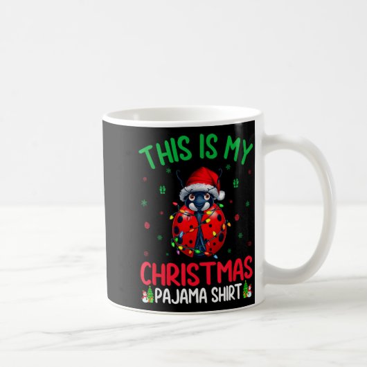Mug Ugly Xmas Tree Lights Santa Ladybug Christmas Paja (Droite)
