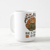 Mug ukiyo-e Red Panda- Be CALM japanese Zen meditation (Devant gauche)