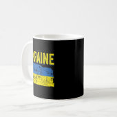 Mug Ukraine Carte du Drapeau Amour Soutenez Ukrainiens (Devant gauche)
