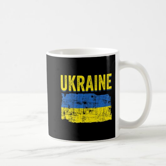 Mug Ukraine Carte du Drapeau Amour Soutenez Ukrainiens (Droite)