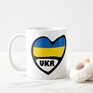Mug Ukraine Code Pays Coeur Drapeau, UKR