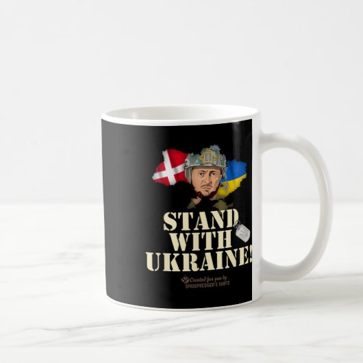 Mug Ukraine Denmark Flags Slogan Stand With Ukraine (Droite)