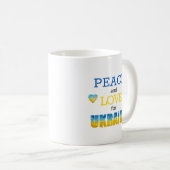Mug Ukraine Paix Et Coeurs Amoureux Café M (Devant droit)
