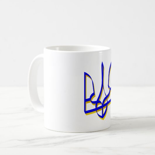 Mug Ukraine Trident Bleu et jaune (Devant gauche)