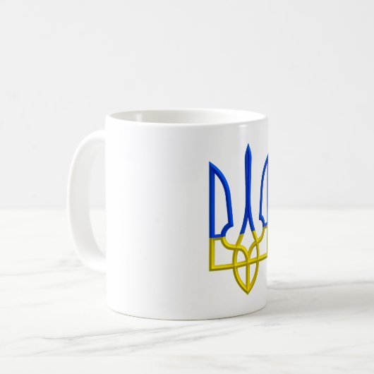 Mug Ukraine Trident bleu et jaune (Devant gauche)