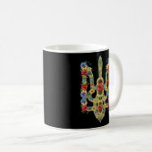Mug Ukraine Trysub Floral Ukraine Vyshyvanka (Devant droit)