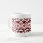 Mug Ukrainian traditional vushuvanka folk pattern red (Devant gauche)
