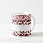 Mug Ukrainian traditional vushuvanka folk pattern red (Devant droit)