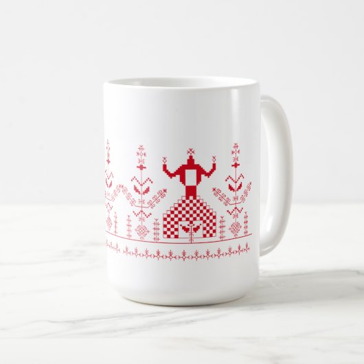 Mug Ukrainien Folk Motif plat (Devant droit)