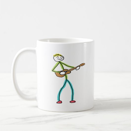 Mug Ukulele Playing Stickman (Gauche)