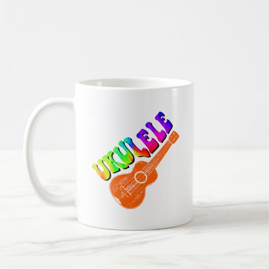 Mug Ukulele Tie Dye Texte Super Art (Gauche)