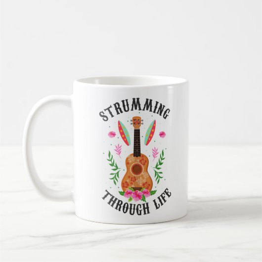 Mug Ukulele Uke d'Hawaiienne, qui s'effondre à travers (Gauche)