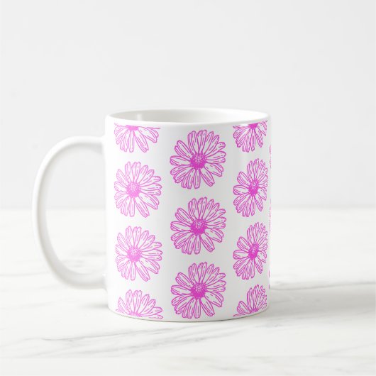 Mug Ultra Rose Fleur de marguerite Impression, Hippie (Gauche)