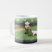 Mug Un Agriculteur Et Un Chien Dans Pixel Art (Devant gauche)