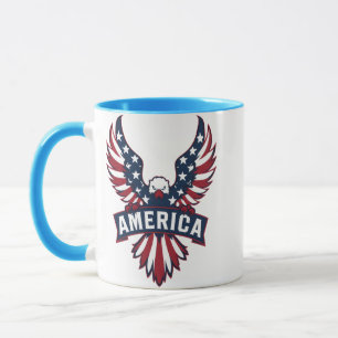 Mug Un aigle aux couleurs du drapeau américain.