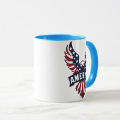 Mug Un aigle aux couleurs du drapeau américain. (Devant droit)