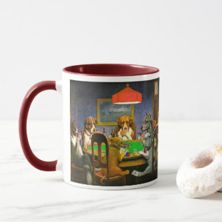 Mug Un ami dans le besoin Chiens jouant au poker drôle