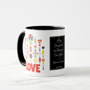 Mug Un amour fort et du café Cute Couple minimaliste
