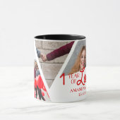 Mug Un An D'Amour Multiphoto Collage Anniversaire (Centre)