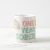 Mug Un an Sober sobriété cadeau LGBT arc-en-ciel (Centre)
