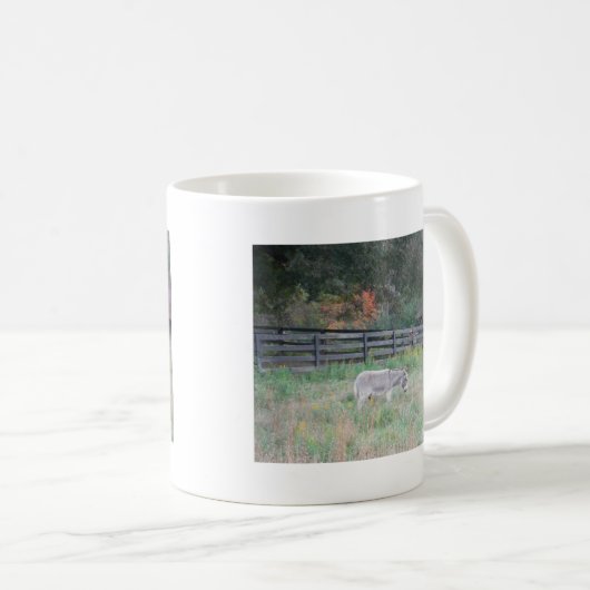 Mug Un âne dans un champ d'automne. (Devant droit)