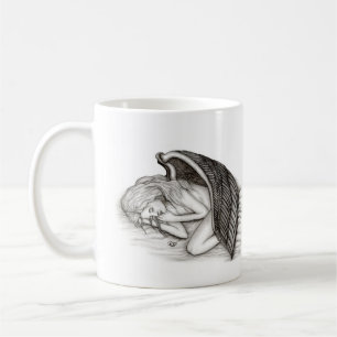 Mug Un Angel endormi, noir et blanc