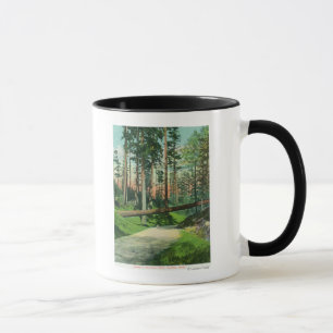 Mug Un arbre tombé sur la scène du parc Woodland