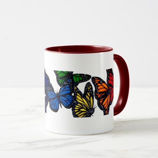 Mug Un arc-en-ciel des papillons (Devant droit)