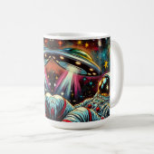 Mug Un astronaute flotte dans l'espace avec un OVNI Ai (Devant droit)