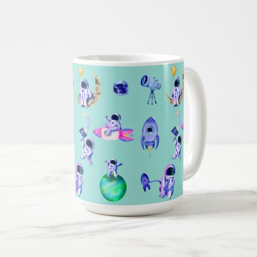 Mug Un astronaute lance une fusée spatiale (Devant droit)
