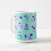 Mug Un astronaute lance une fusée spatiale (Devant gauche)