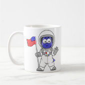 Mug Un astronaute parasaurolophus tient le drapeau amé (Gauche)