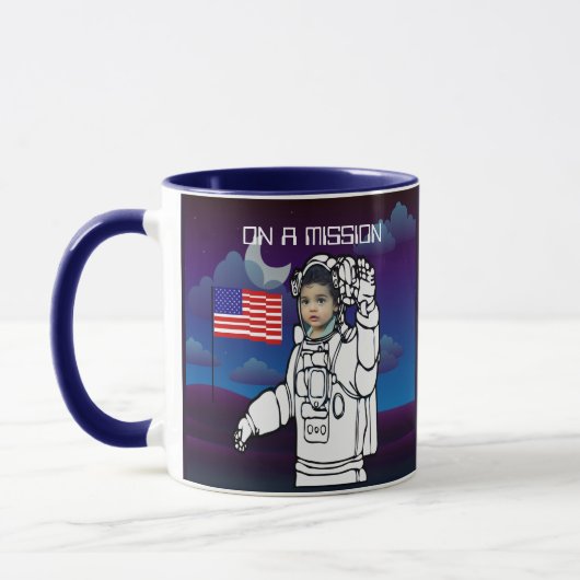 Mug Un astronaute sur la lune Un garçon de l'espace ex (Gauche)