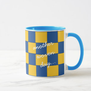 Mug Un autre jour tissé bleu et jaune
