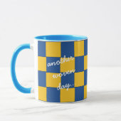 Mug Un autre jour tissé bleu et jaune (Gauche)