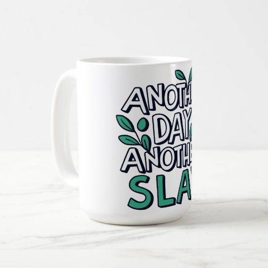 Mug un autre jour un autre caleçon - feuillage vert (Devant gauche)