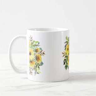 Mug Un beau bouquet d'aquarelle, joli flux jaune