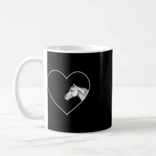 Mug Un Beau Cheval Blanc Pour L'Équitation Filles Coeu (Gauche)