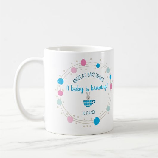 Mug Un bébé brasse Blue Teacup Baby Boy Shower (Gauche)