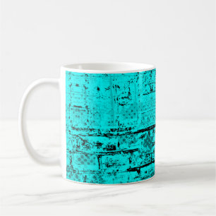 Mug Un bleu turquoise grinçant sans couleur. Éléments