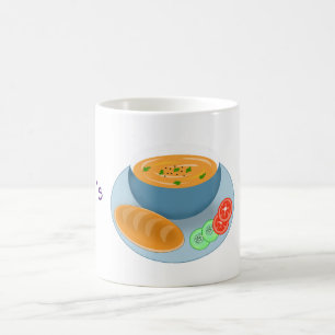 Mug Un bol de soupe pour le dîner avec du pain