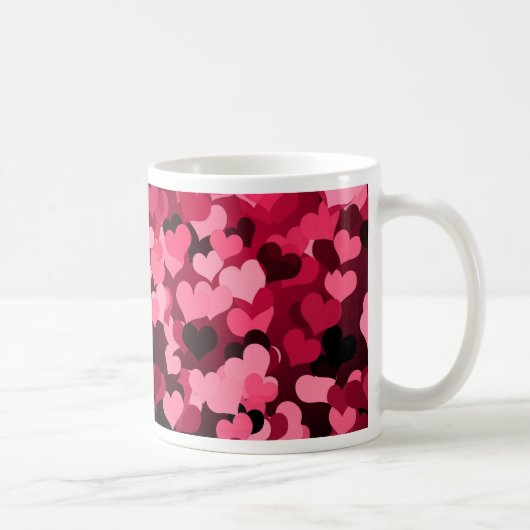 Mug Un bon nombre de coeurs roses, motif mignon (Droite)