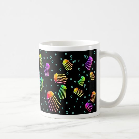 Mug Un bon nombre de méduses vibrantes - nuit au néon (Droite)