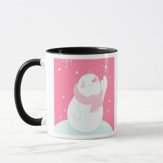 Mug Un bonhomme de neige atteignant pour un flocon de (Gauche)