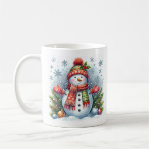 Mug Un bonhomme de neige de Noël à froid et neige