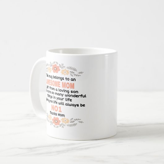 Mug Un Cadeau De Maman Fils À Mère (Devant gauche)
