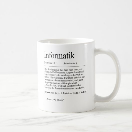 Mug Un cadeau d'informatique, étudiants (Droite)