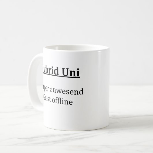 Mug Un cadeau d'université hybride, étudiants (Devant gauche)