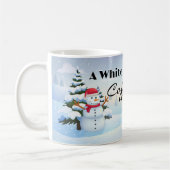 Mug Un Café De Noël Blanc Et Des Vacances De Baisers (Gauche)