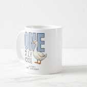 Mug Un Canard Fou Bleu Moderne Personnalisé Pour Un Pr (Devant gauche)
